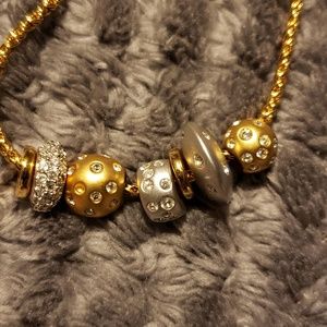 Swarovski silver and gold tone choker